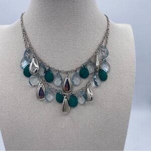 Elegant Silver and Teal Necklace